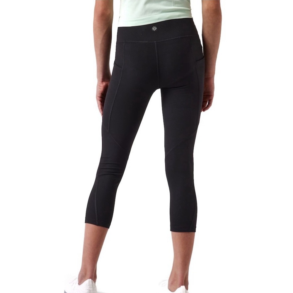 Athleta Black Athletic Cropped Capri Skinny Workout Yoga Leggings